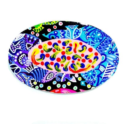 Color-Palette Oval Wooden Magnet