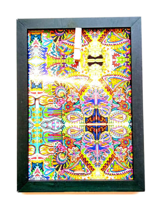 Spring Fiesta Photo Frame with bottle green Borders