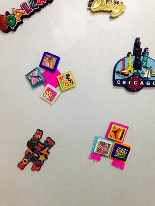 The Colored Steps Fridge Magnet