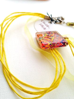 Color Fair Square Glass Pendant