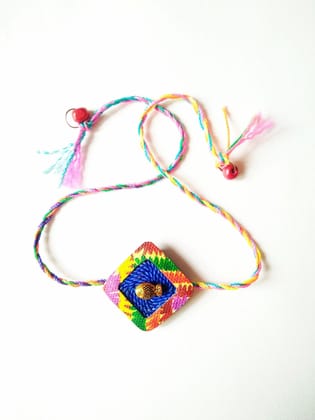 Phulkari Diamond Shaped Rakhi