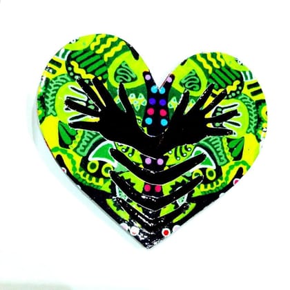 Freedom Heart Wooden Magnet