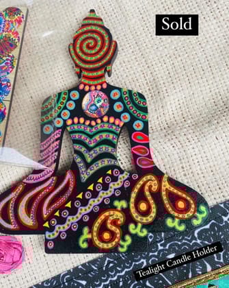 Buddha Candle holder - with Glass Dome in the center