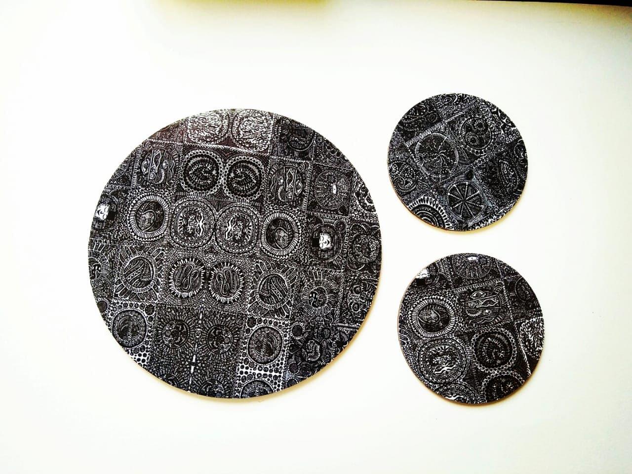 ILLU-GINATION ARTWORK PLACEMAT AND COASTERS SET