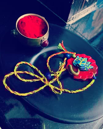 Bandhan - Lotus Clay Rakhi - 1 piece