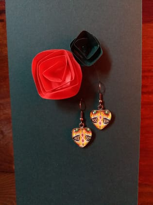 FOR YOUR HEART YELLOW GLASS EARRINGS