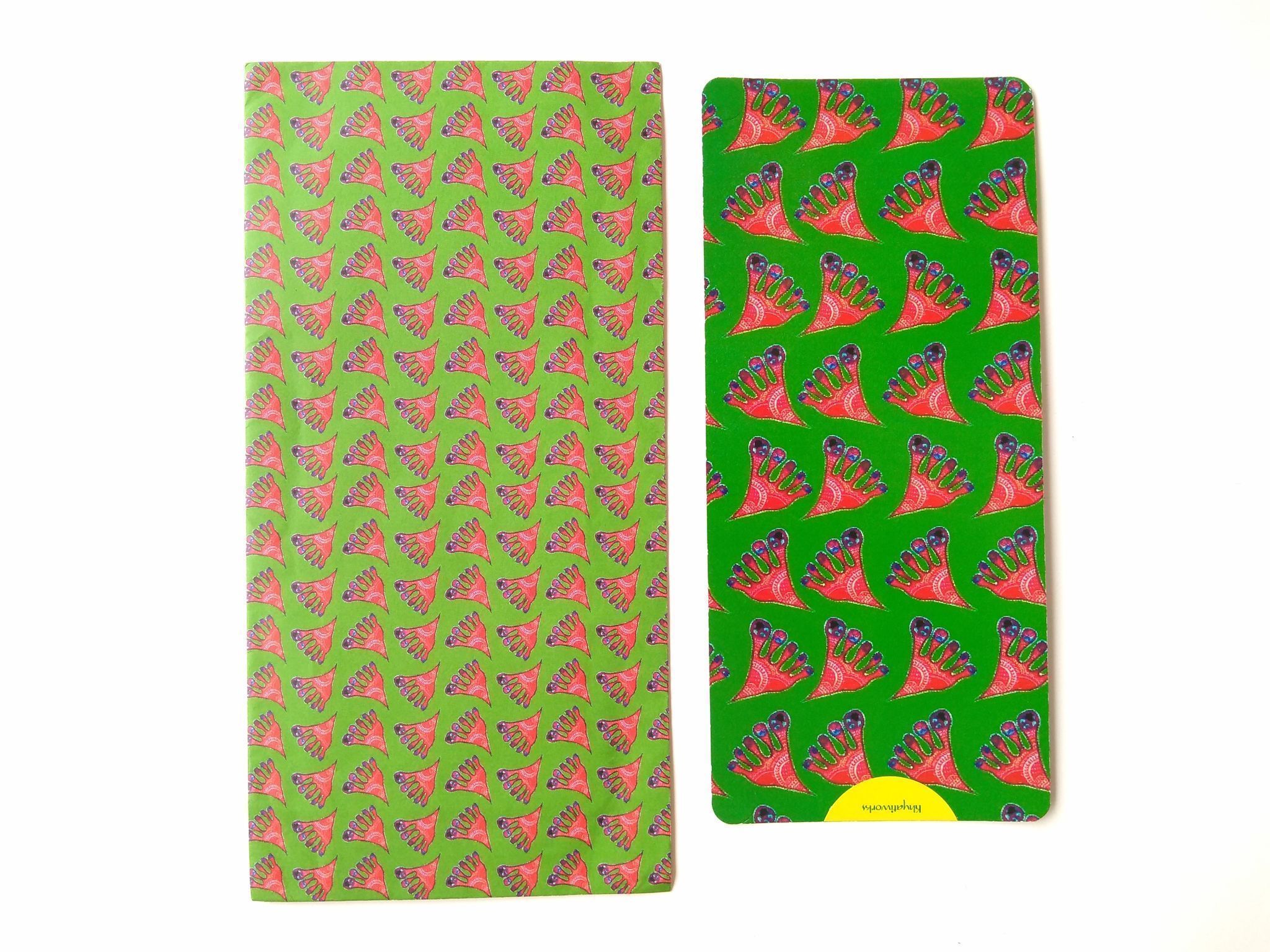 Lakshmi Padam Gift Envelopes and Card - green
