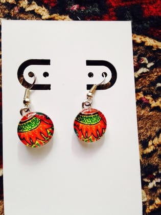 Redahlias Circle Glass Earrings