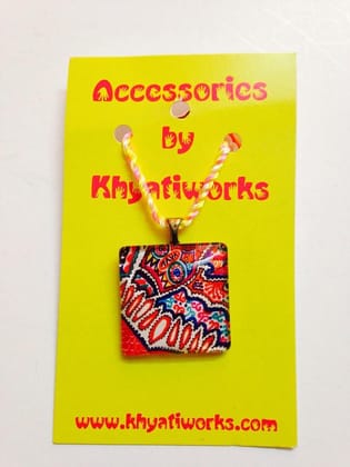 Footy Domed Square Glass Pendant