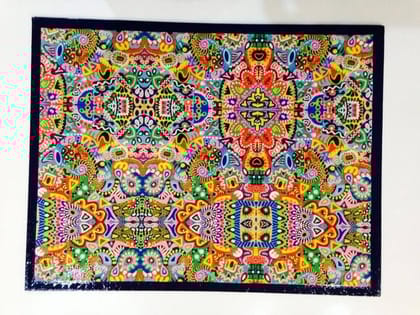 Colorisma Table Mats with Navy Blue Borders