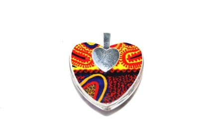 Jhoomar - Heart Shaped Glass Tile Pendant
