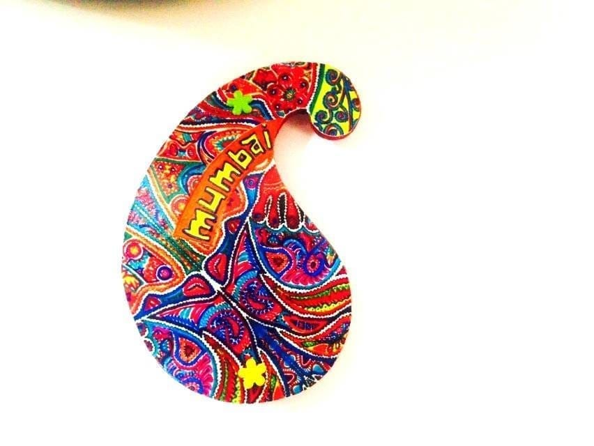 Art Paisley Mumbai Wooden Magnet