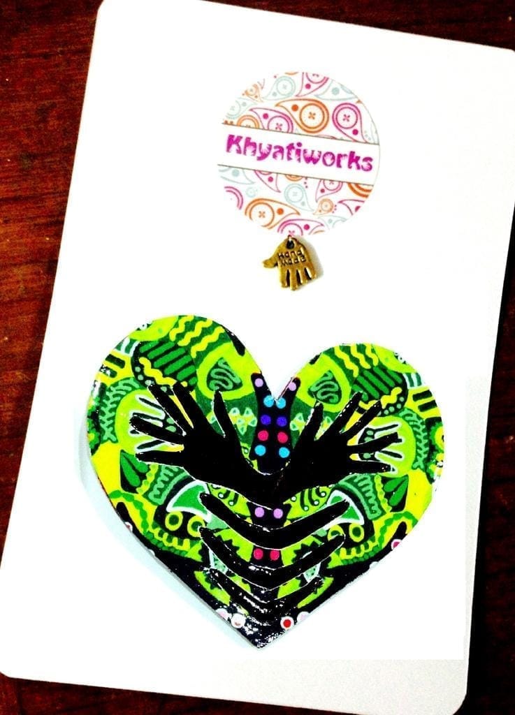 Freedom Heart Wooden Magnet