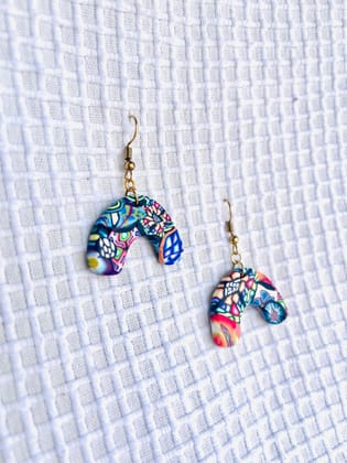 Fluffy handcrafted clay earrings