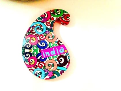Florosphere Paisley India Wooden Magnet