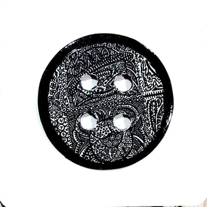 Monochrome Button Wooden Magnet