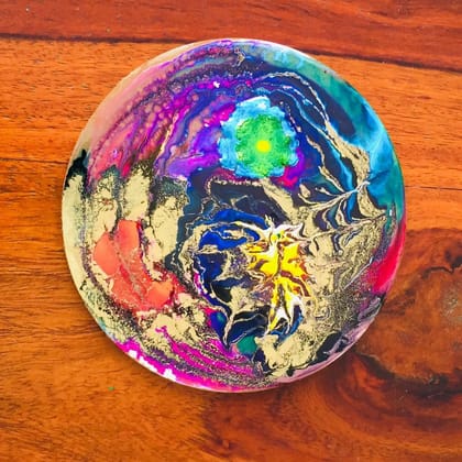 GOLD BURST RESIN ART COASTER