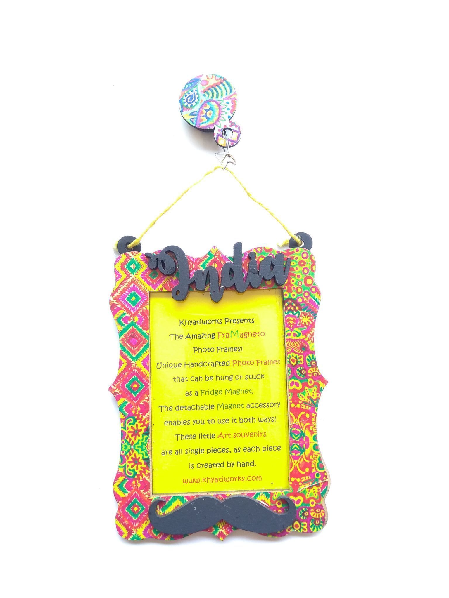 FRAMAGNETO KHYATI'S PHULKARI Art Frame WITH MOUSTACHE - india